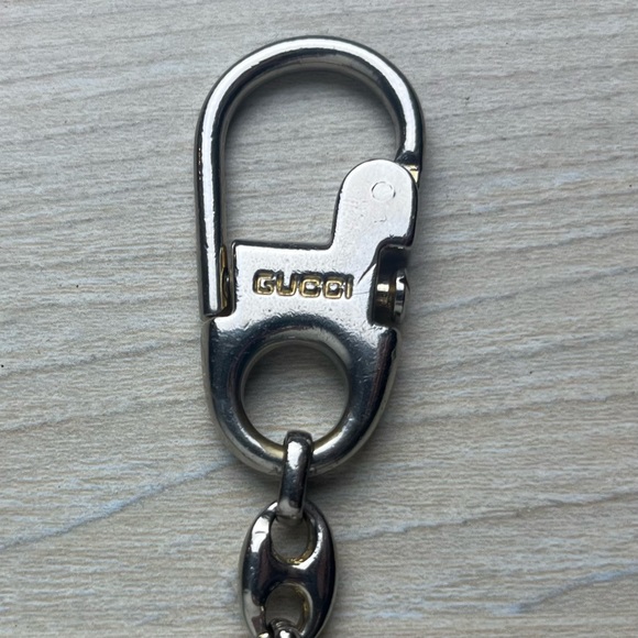 Gucci Vintage Interlocking G Keychain Silver Tone 5” - Picture 2 of 8